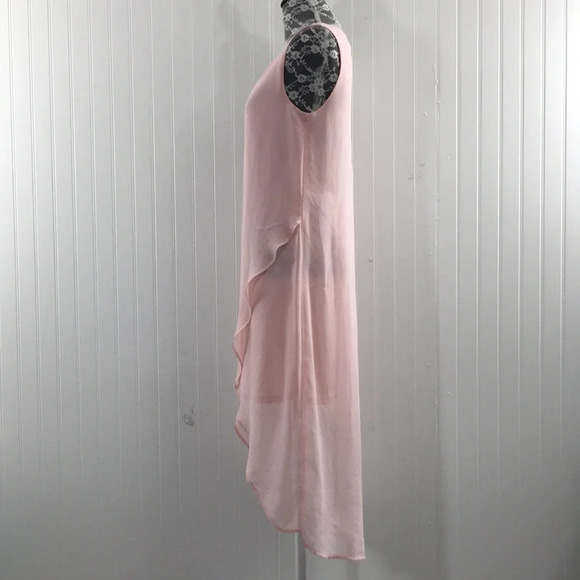 Venus Pink Slip Dress Sleeveless Wrap  Womens 4 Semi Sheer Hi Low Hem‎ Y2K - Picture 5 of 15